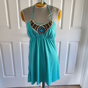 Cotton halter dress.